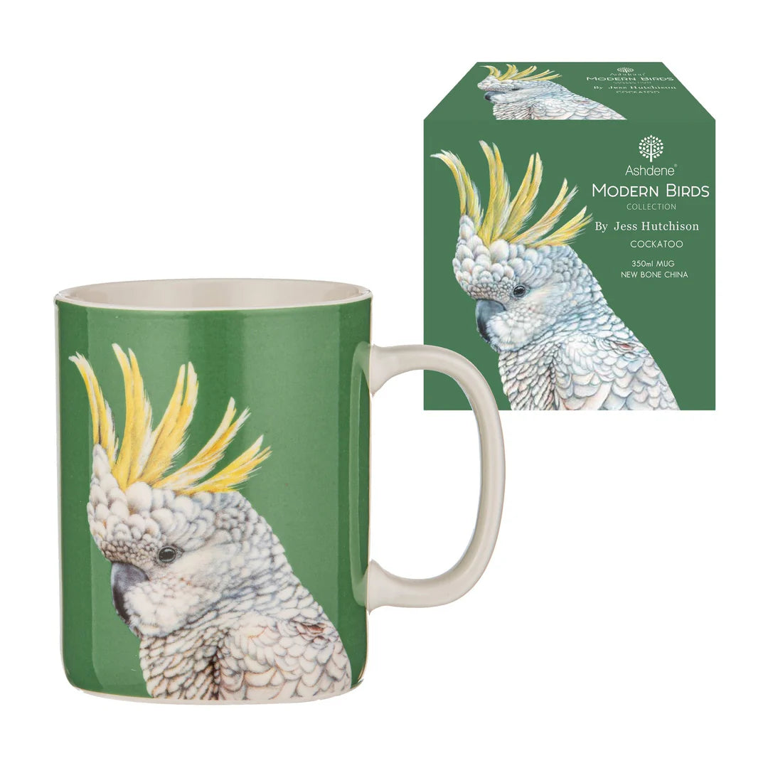 Ashdene Modern Birds Cockatoo Mug - 350ml - 11.5x8x10cm