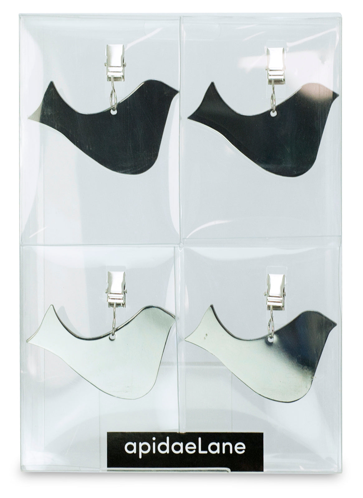 Bird table cloth weights - 4 piece set - Black Shine - 5x6x.5cm