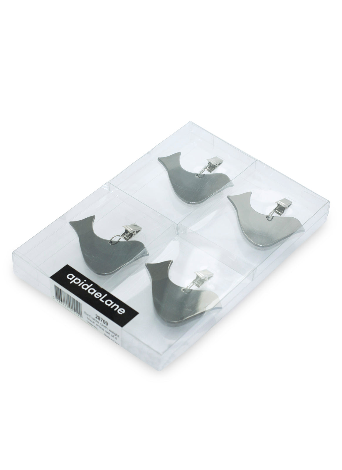 Bird table cloth weights - 4 piece set - Black Shine - 5x6x.5cm