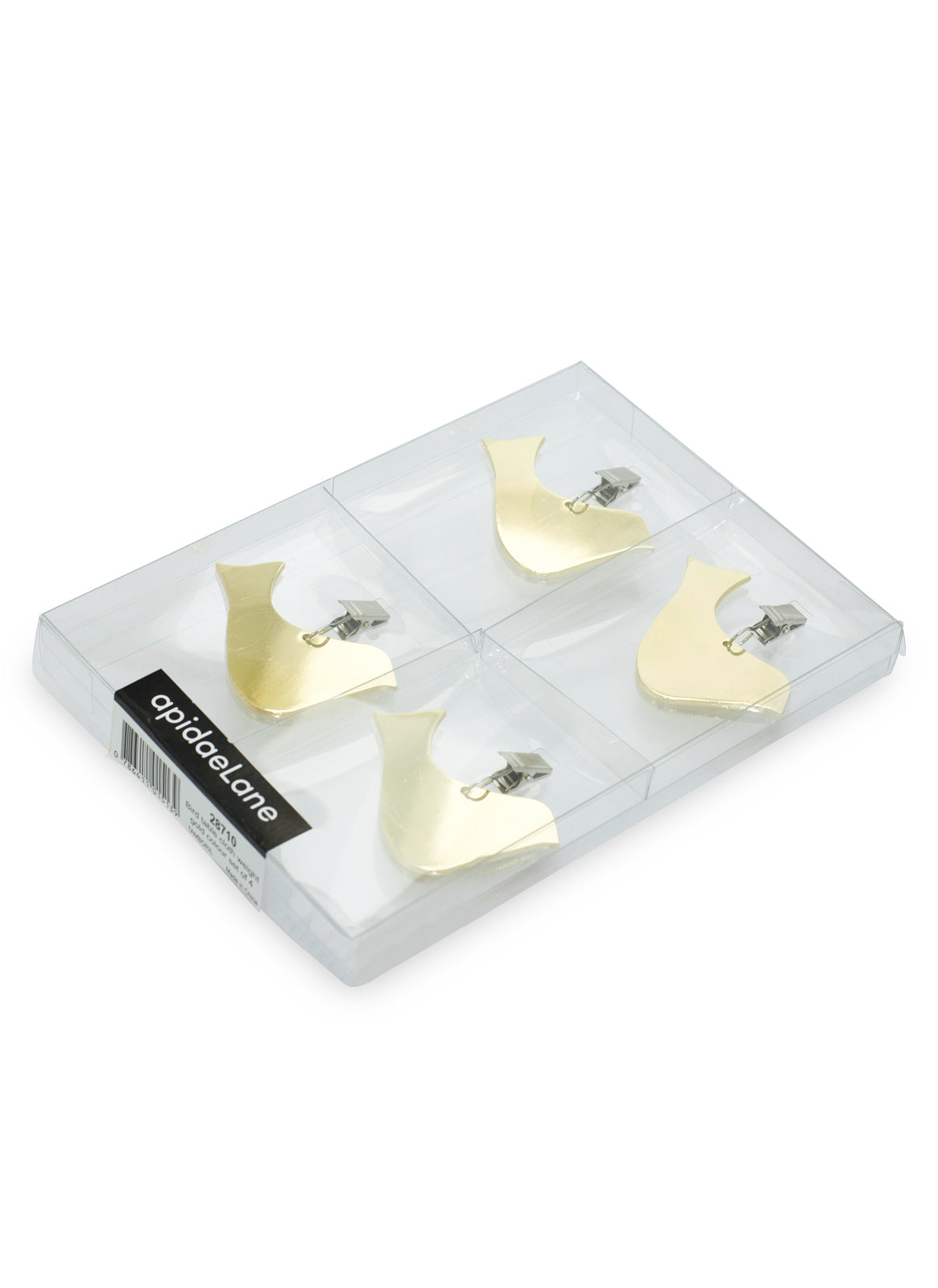Bird table cloth weight - 4 piece set - matt gold