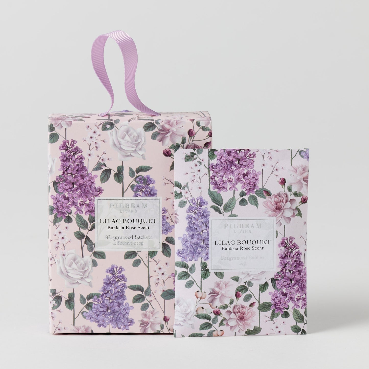Pilbeam Lilac Bouquet Scented Sachets - Banksia Rose - 4x10g - 8x11x0.5cm