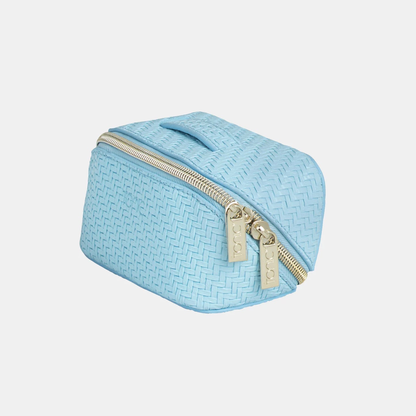 Tonic Australia Small Beauty Bag - Herringbone Bluebell - 14x7x7cm
