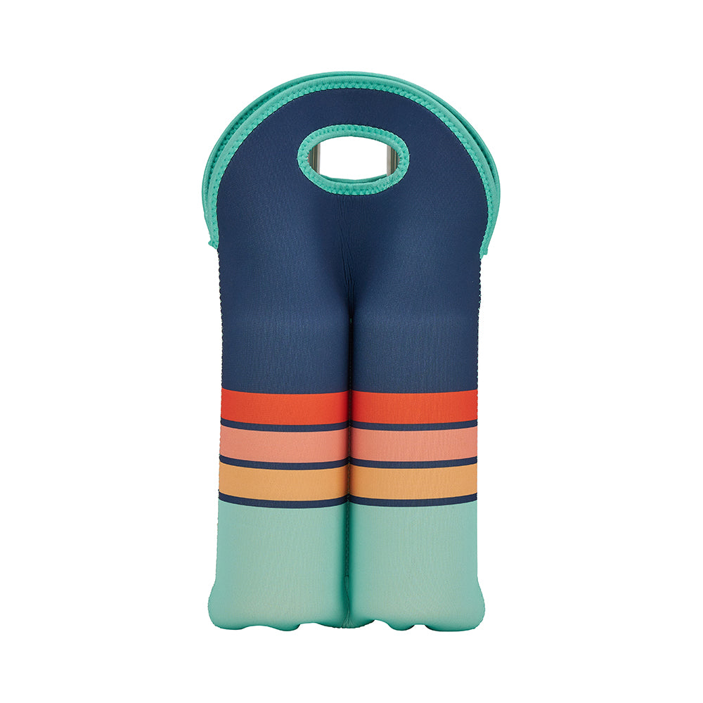 Annabel Trends Neoprene Double Bottle Bag - Navy Sunrise - 24x38cm