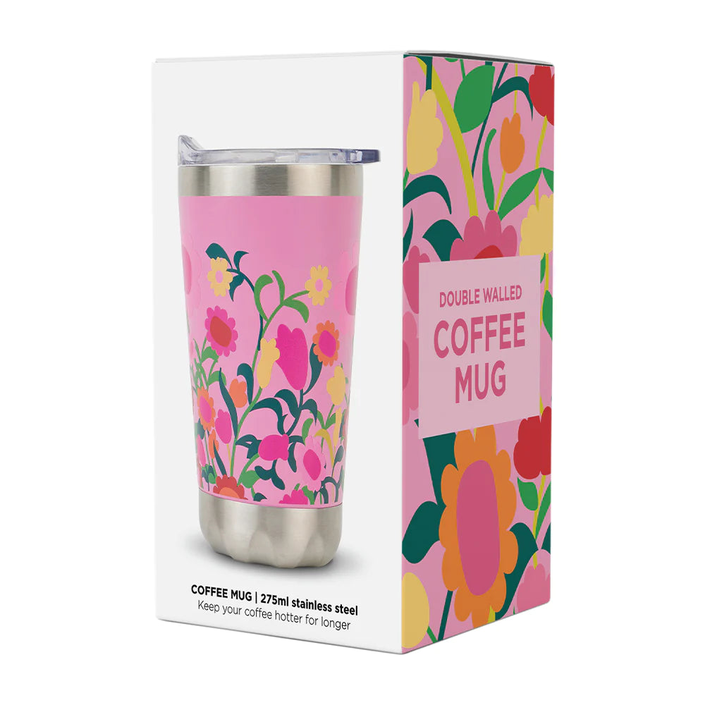 Annabel Trends Coffee Mug - Double Walled Stainless Steel  - Flower Patch