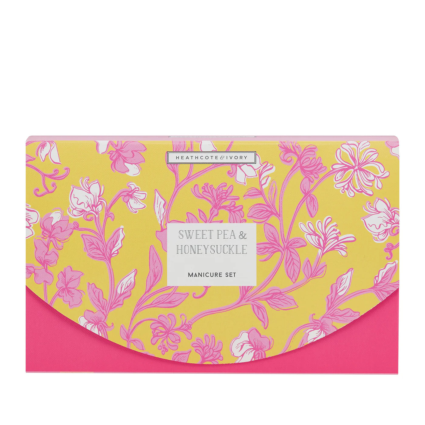Heathcote & Ivory Sweet Pea & Honeysuckle Manicure Gift Set, 50ml Hand & Nail Cream, 50ml Hand Scrub, 50g Hand Soak & Nail File