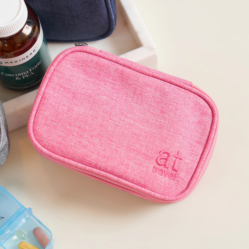 AT Travel 7 Day Pill Carrier - Pink - 15x10x4cm