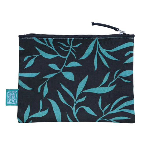 Allen Designs - Zip Pouch - Fox & Flowers - Small Pouch - 4.5x5 inches