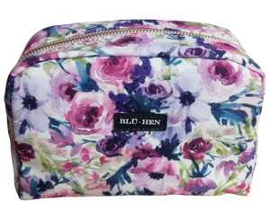 BluHen Waterproof Canvas Fully Lined Cosmetics Bag - Peonie Rose - 27x15x10cm