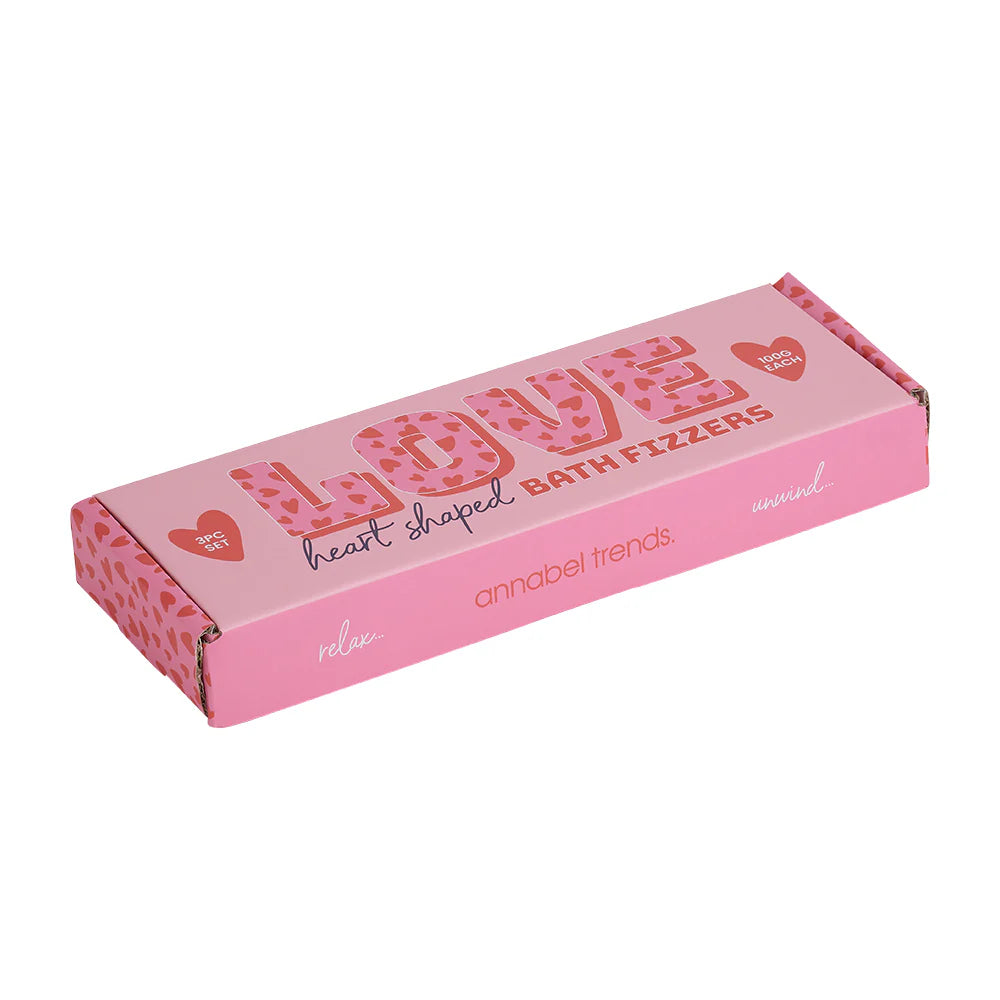 Annabel Trends 100g Bath Fizzers - Love Heart Set of 3 - 25.5x8x3cm