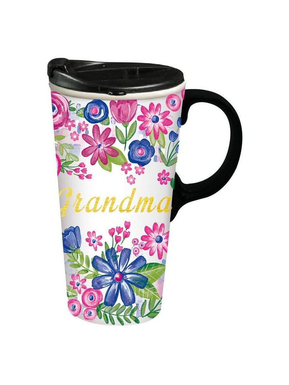 Cypress Home Ceramic "Grandma" 17oz Travel Cup - 5x4x7"