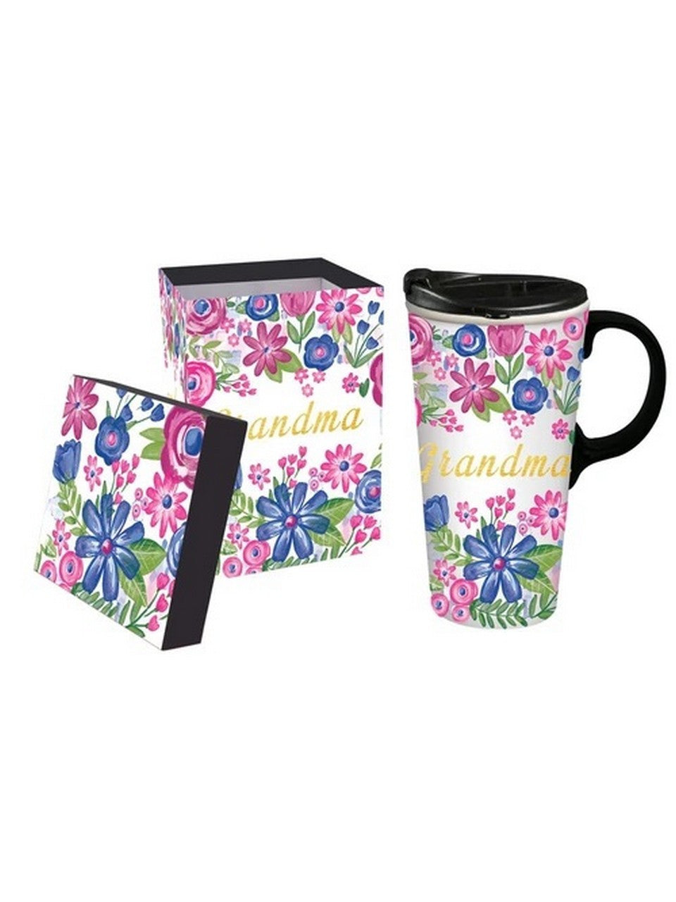 Cypress Home Ceramic "Grandma" 17oz Travel Cup - 5x4x7"