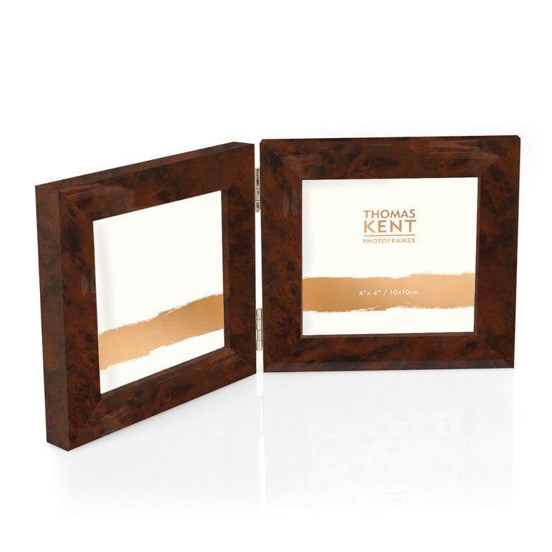 Thomas Kent Photo Frames - 10x10cm - Double Chestnut Folding Frame