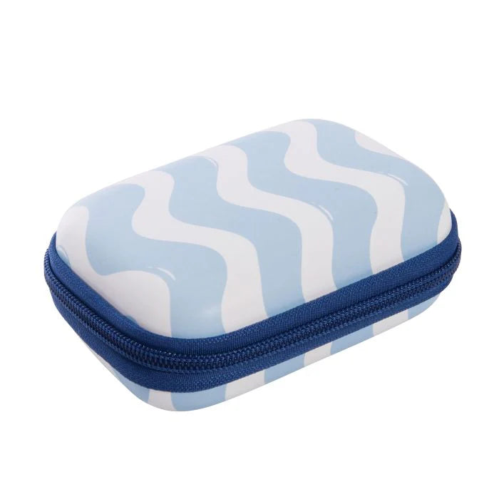 Canopy Interiors Fly With Me Zipper Case - Light blue and White - 8.5x5x12cm