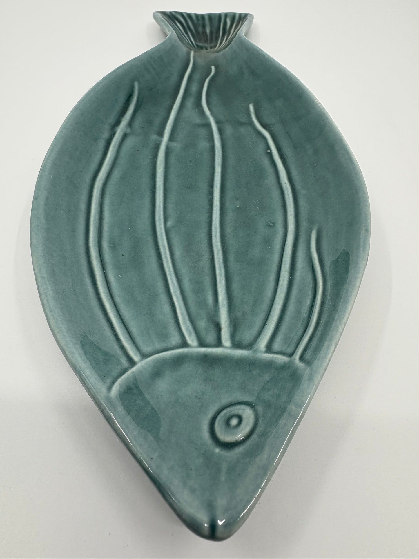 Pure Homewares Ceramic Fish Plate - Green - 30x10cm