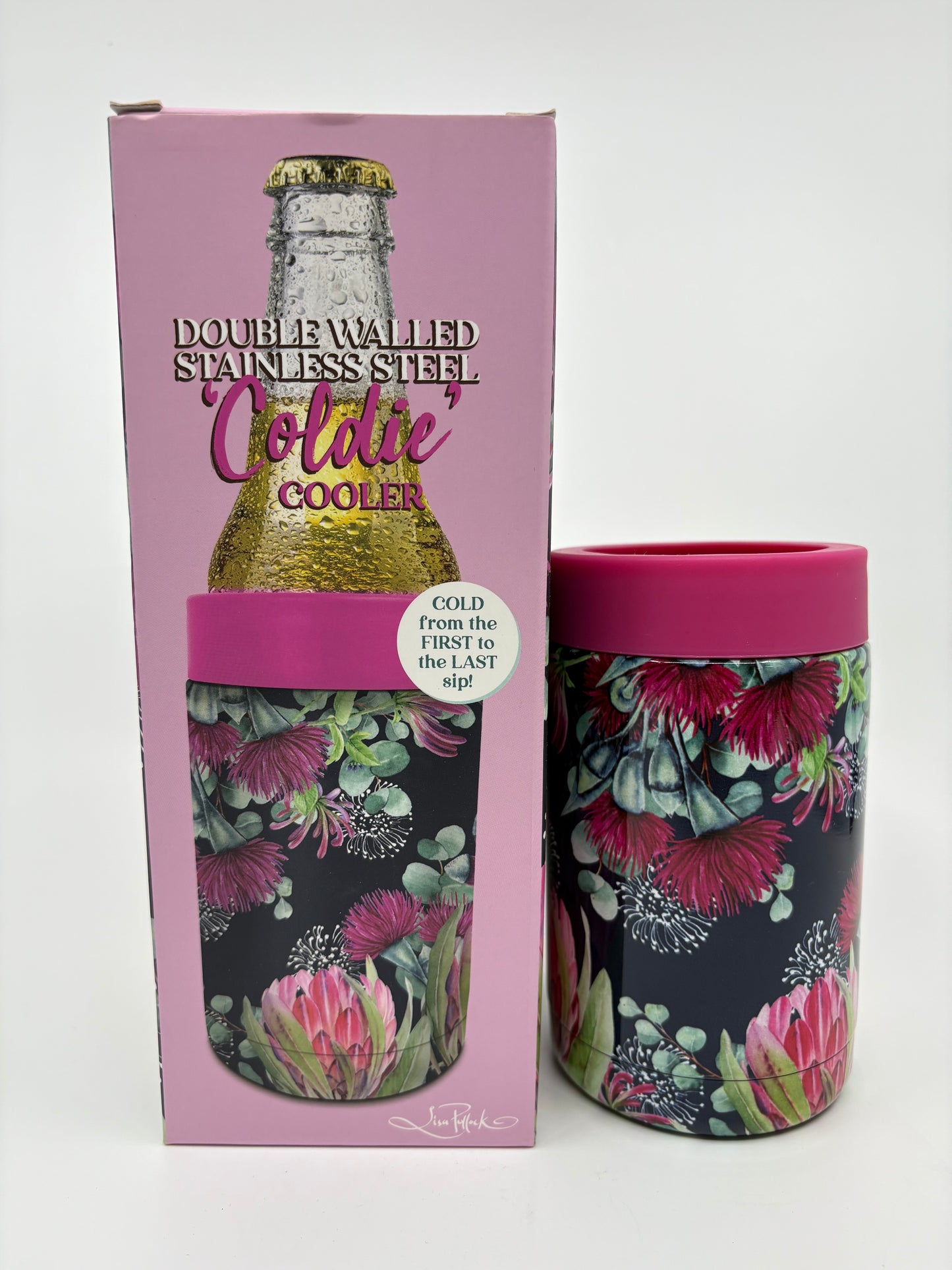 Lisa Pollock Coldie Can Stubby Holder - Blush Beauty