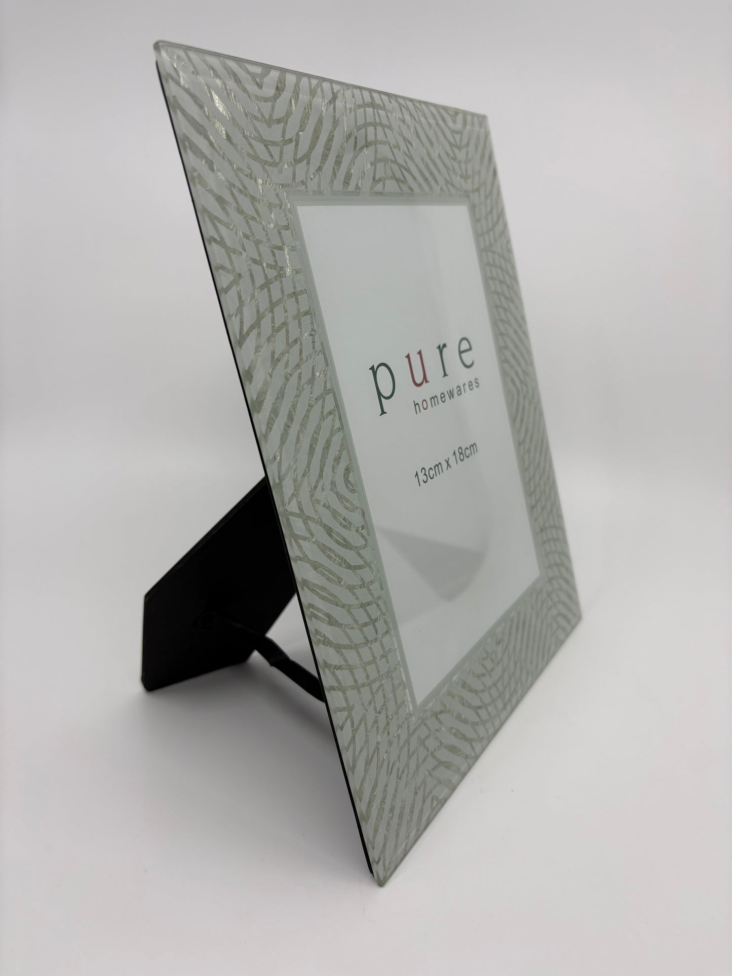 Pure Homewares Glass Mirrored Photo Frame - Patterned Silver - 13x18cm