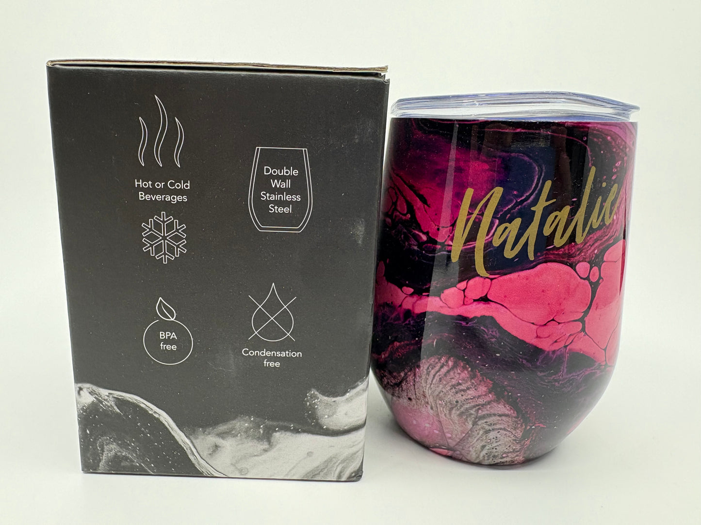 Lily & Mae On Cloud Wine Insulated Vacuum Sealed Stainless Steel Tumbler - Natalie- 350ml