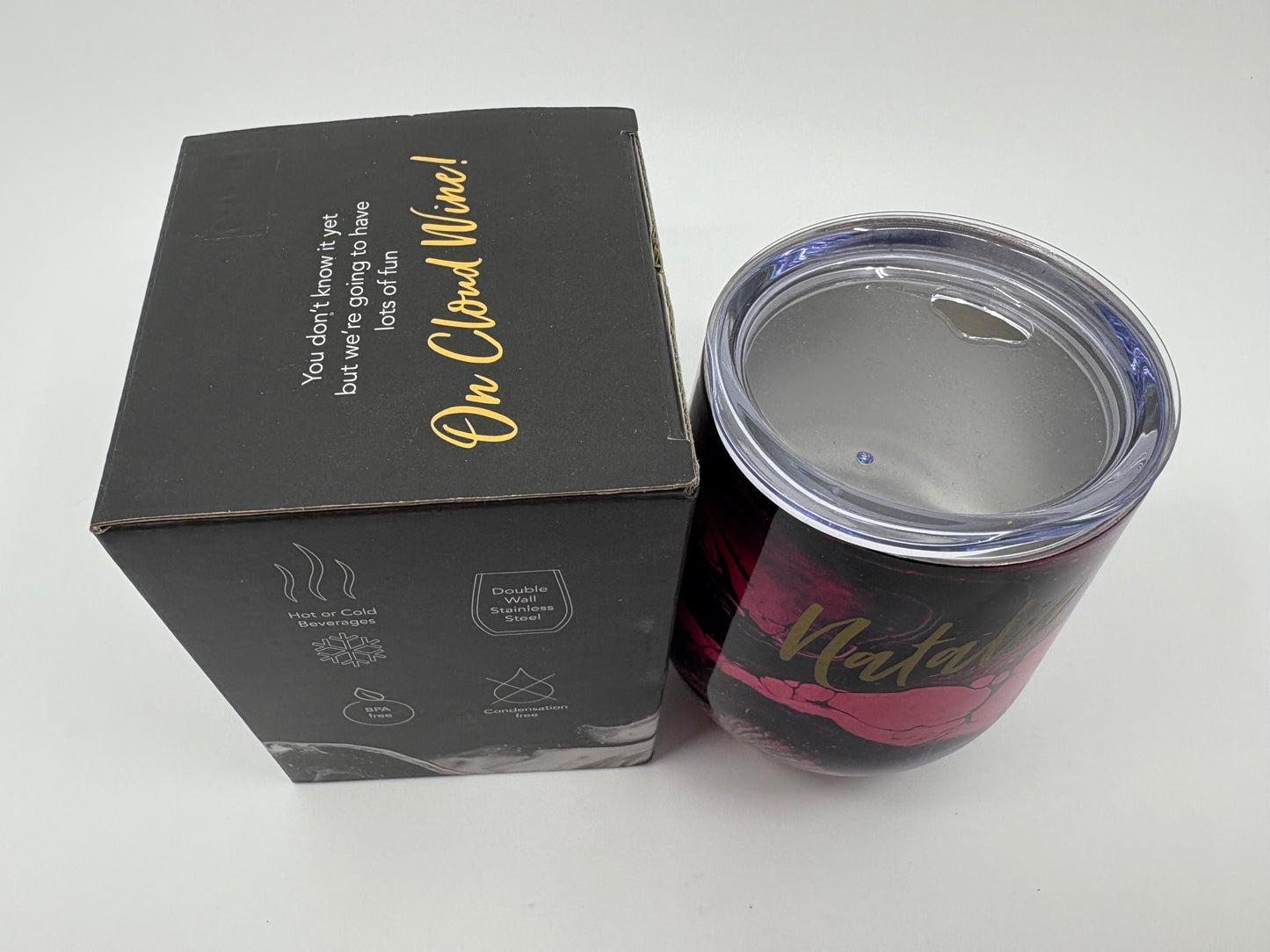 Lily & Mae On Cloud Wine Insulated Vacuum Sealed Stainless Steel Tumbler - Natalie- 350ml