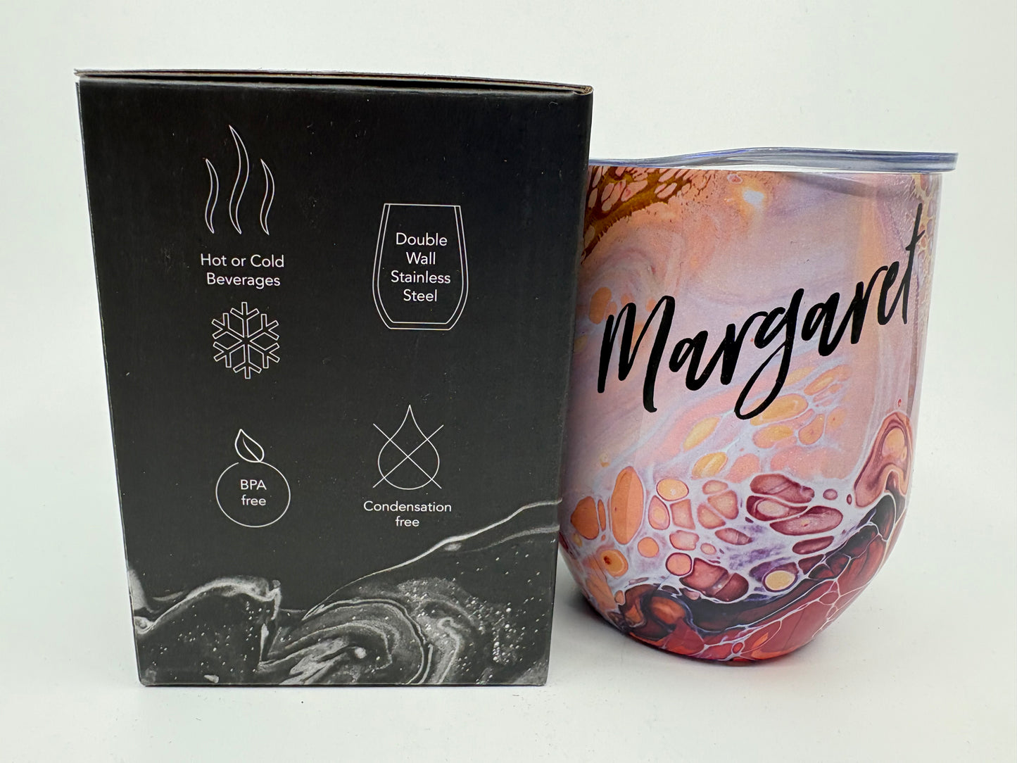 Lily & Mae On Cloud Wine Insulated Vacuum Sealed Stainless Steel Tumbler - Margaret - 350ml