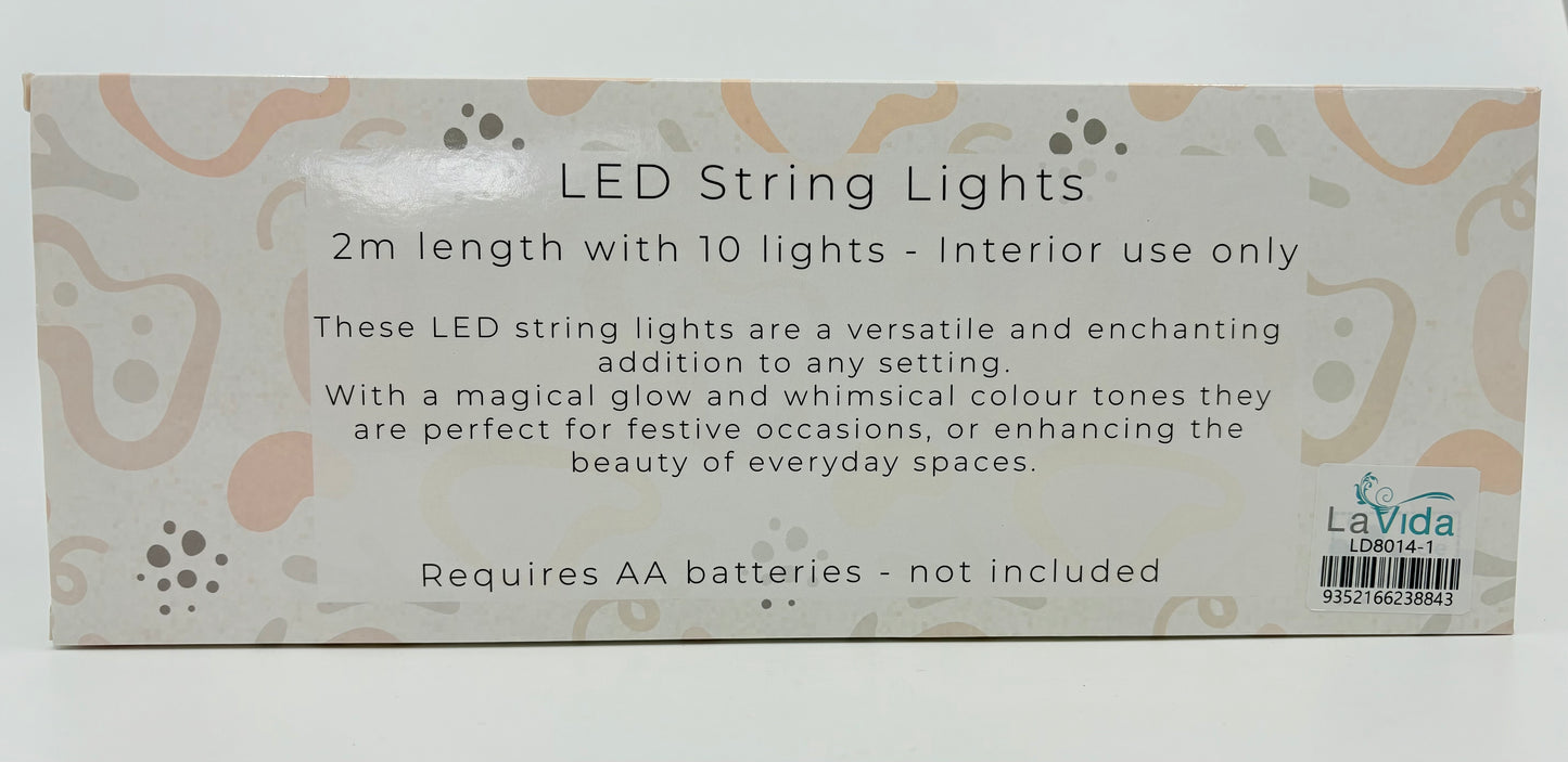 LED String Lights - 2m length with 10 lights