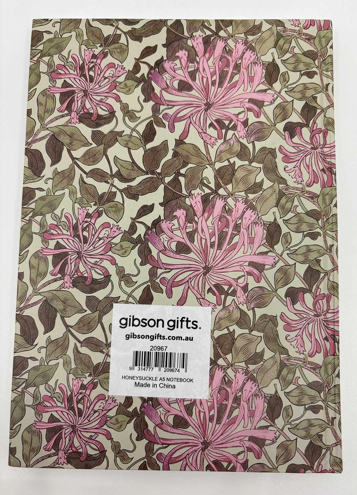 Gibson Gifts A5 Notebook - Honey Suckle
