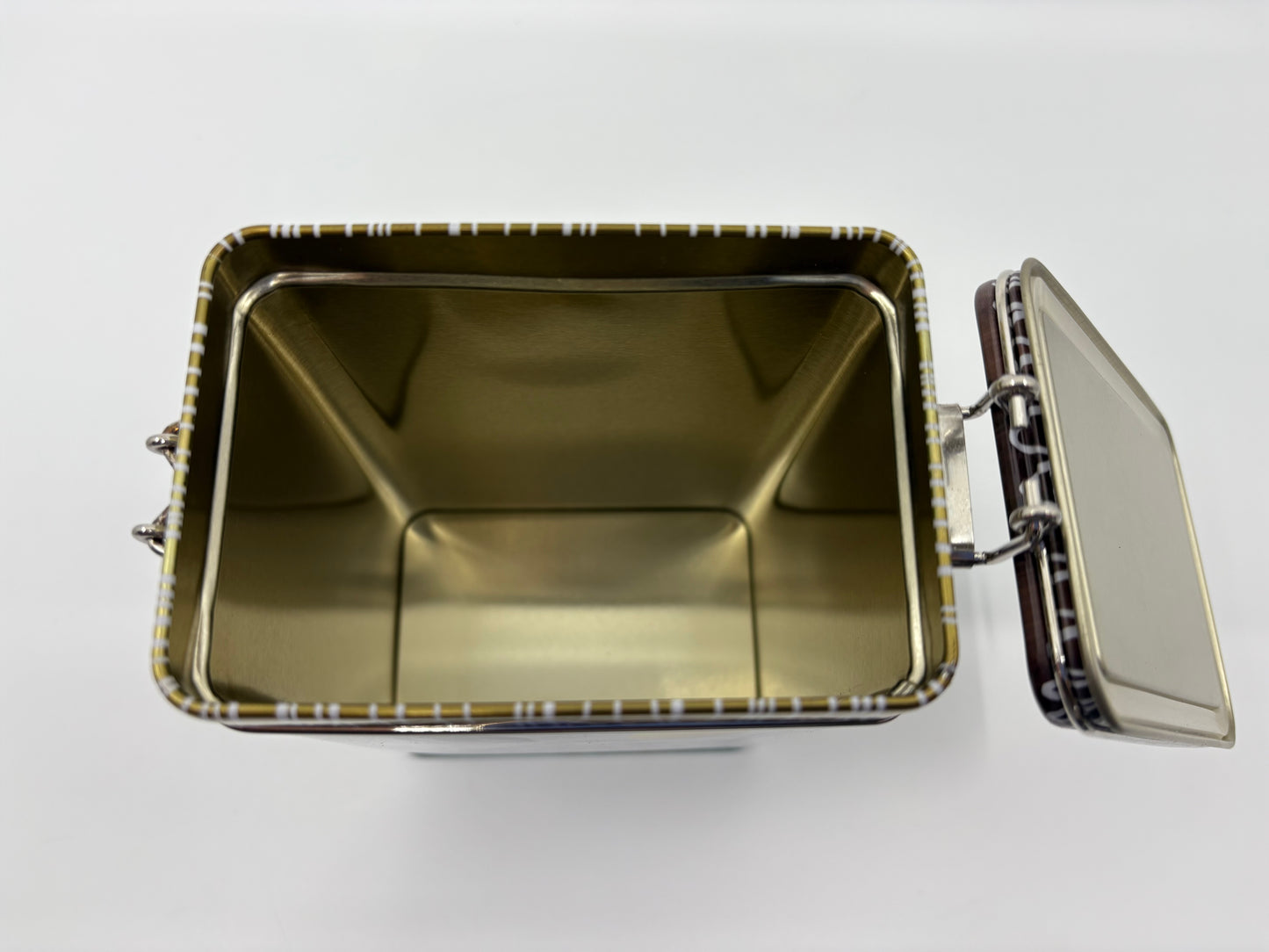 Gillian Martin Coffee With Clip Lid Metal Storage Tin - 10.8cm x 7.3cm x 18.3cm