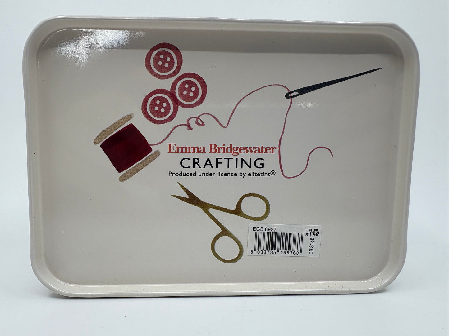 Emma Bridgewater Pink Crafting Small Shallow Tin - 14.2x3.7x10.1cm