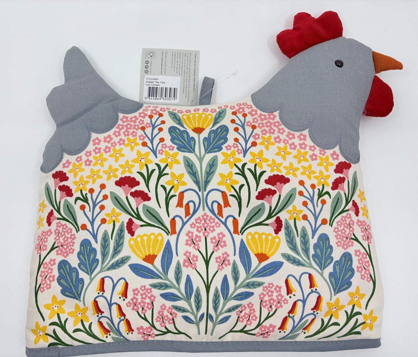 Ulster Weavers Folk Chicken Tea Cosy - Shaped One Size in Multi - 29 x 33 x 27cm