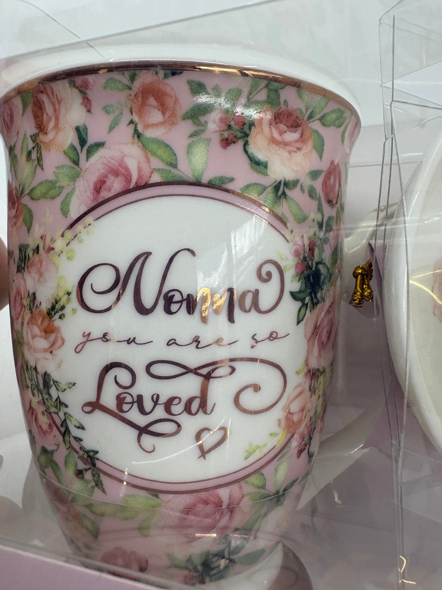 Nonna You Are So Loved 3 Pieced Gift Set - 360ml Mug, Round Dish and 7cm Tea Strainer