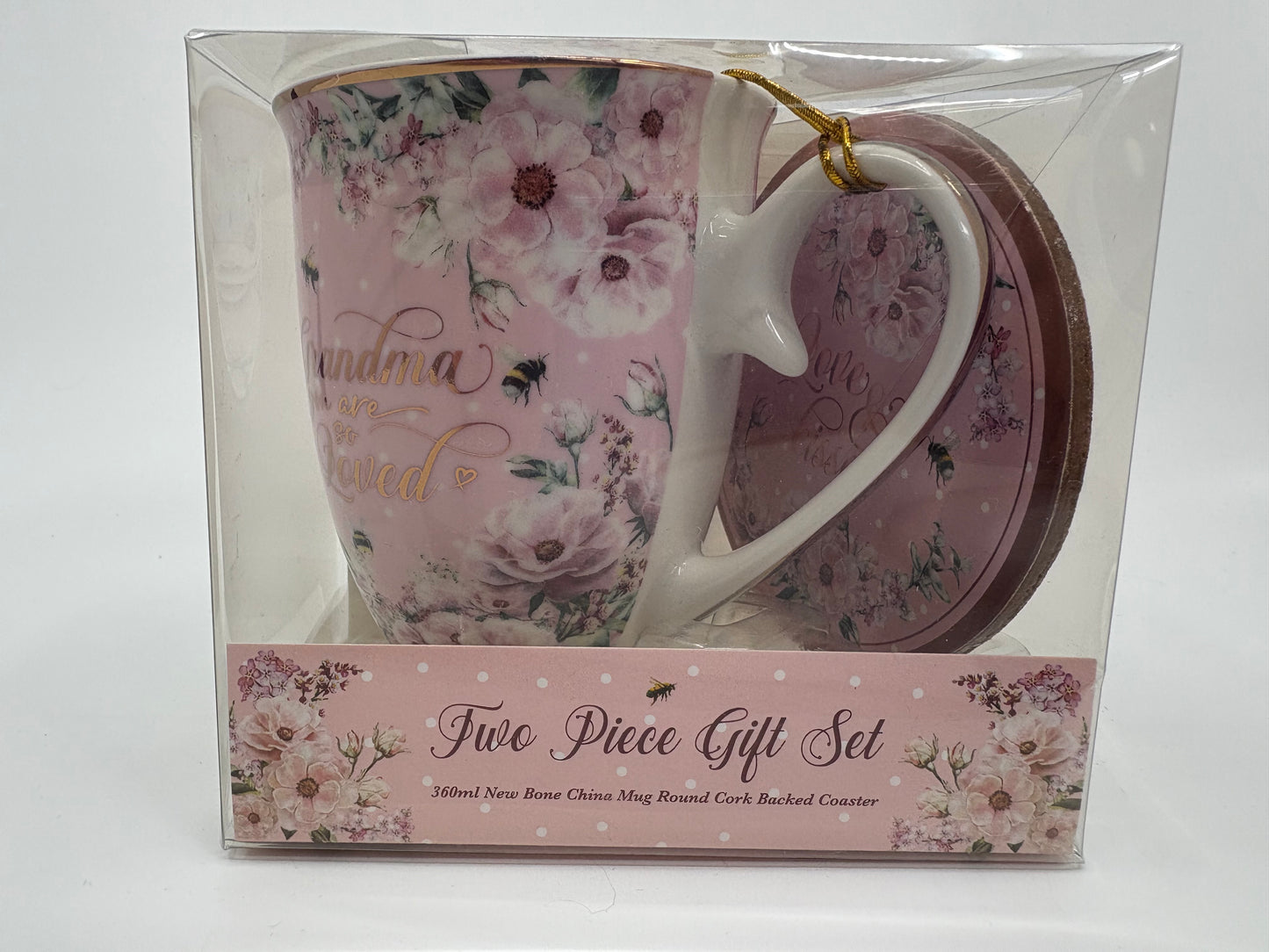 Grandma You Are So Loved 2 Pieced Gift Set - 360ml Mug and Coaster