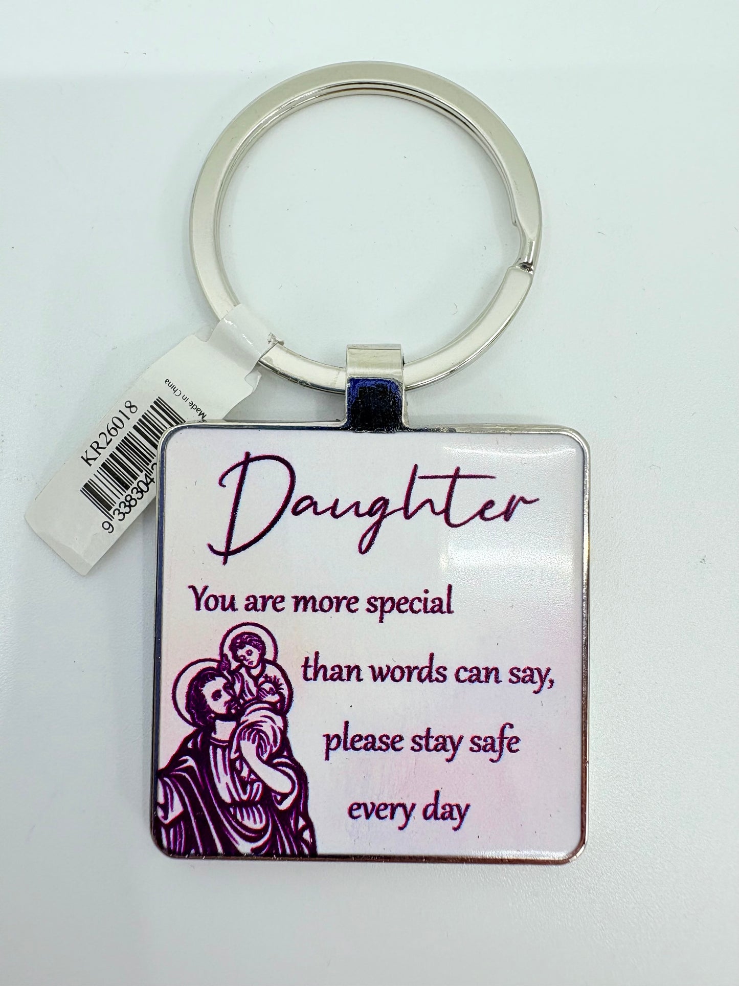 Daughter Key Ring 'You are special than words can say, please stay safe every day'- 5x5cm