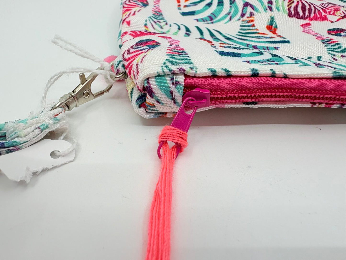 Canvas Look Wrist Pouch - Multicolour Zebras - 25x20cm