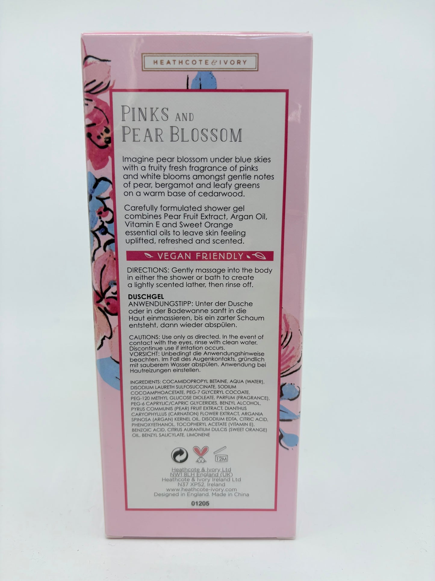 Heathcote & Ivory Pinks & Pear Blossom Shower Gel 250ml