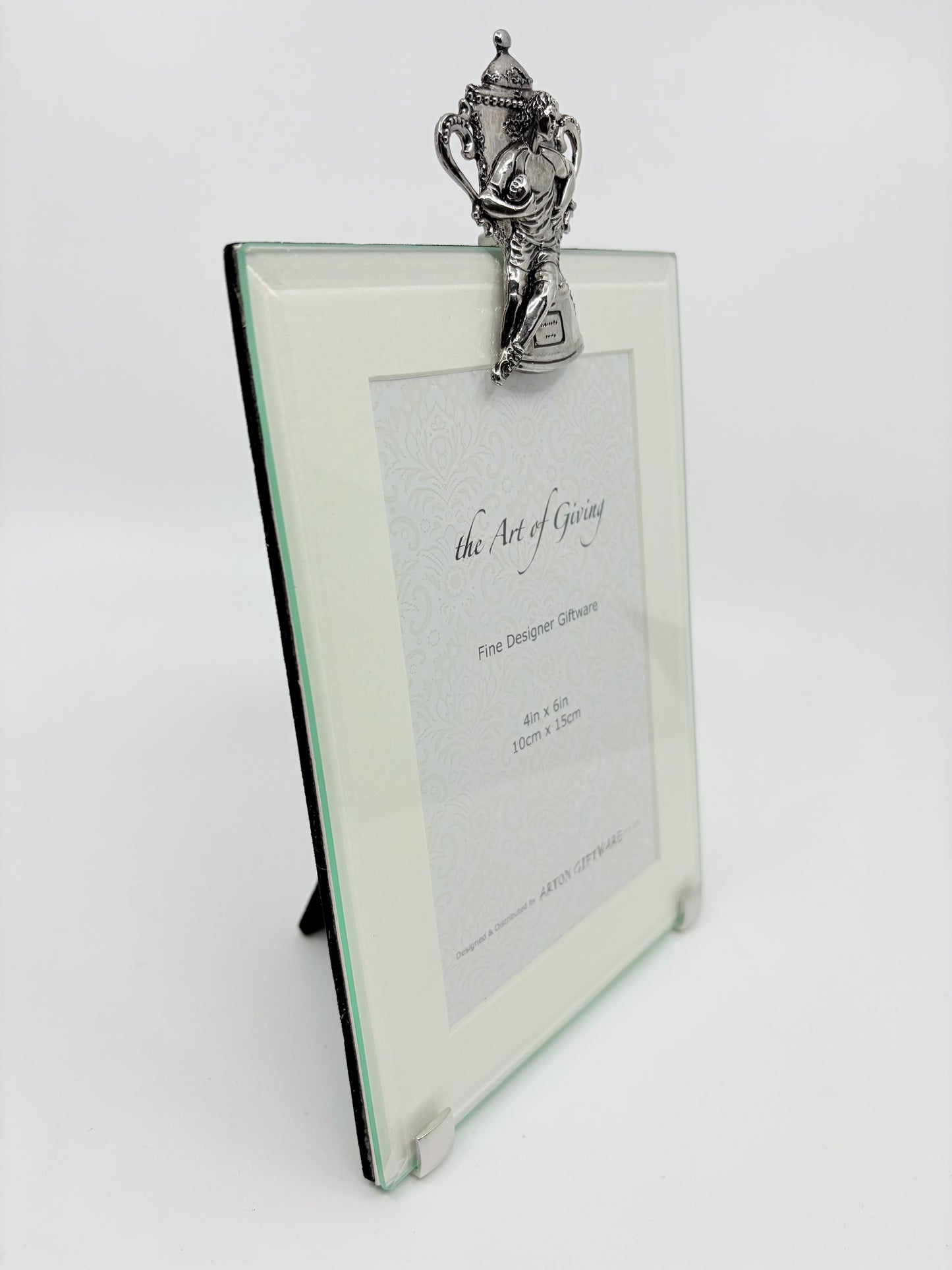 Glass and Pewter Photo Frame - Rugby - 10x15cm