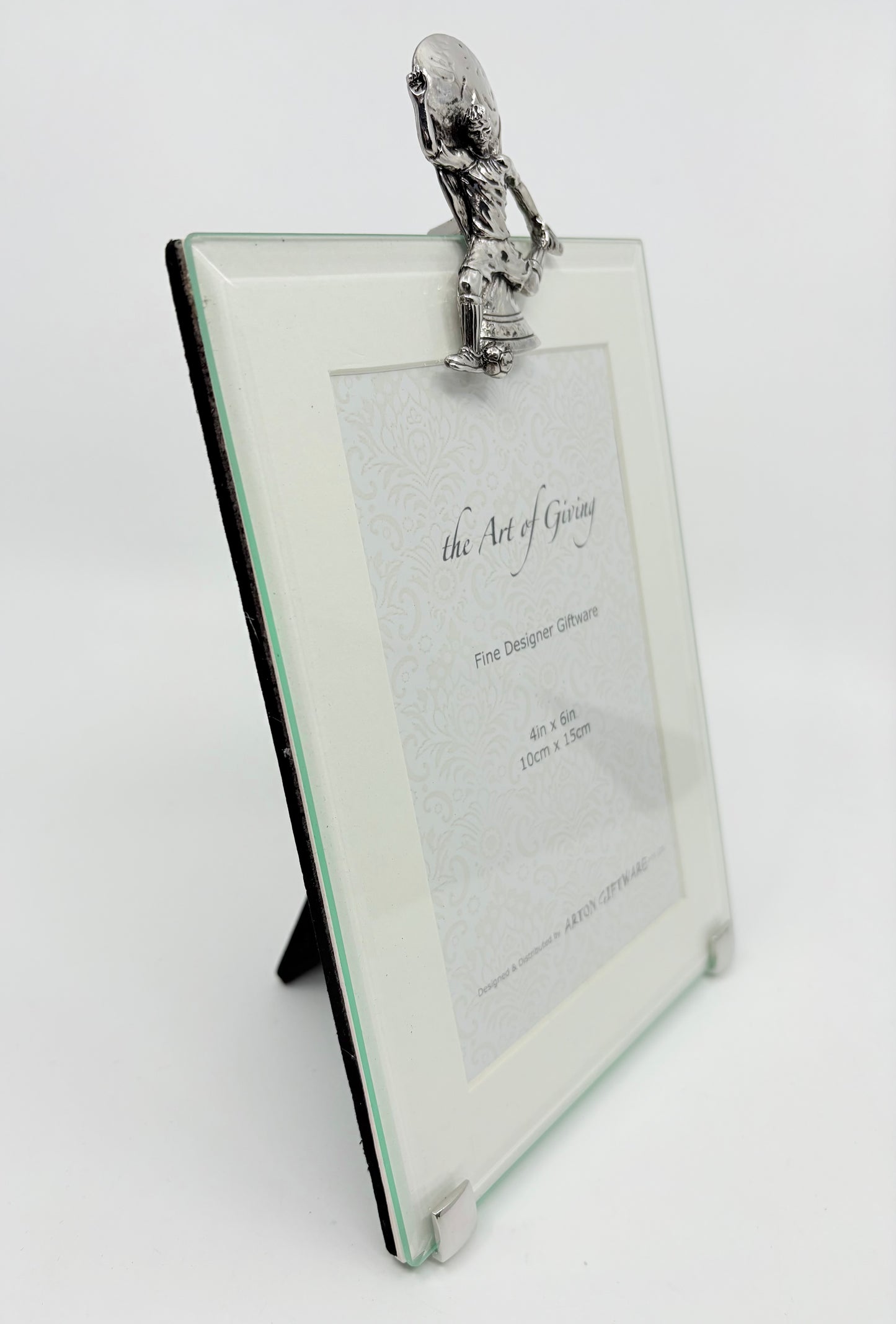 Glass and Pewter Photo Frame - Soccer - 10x15cm