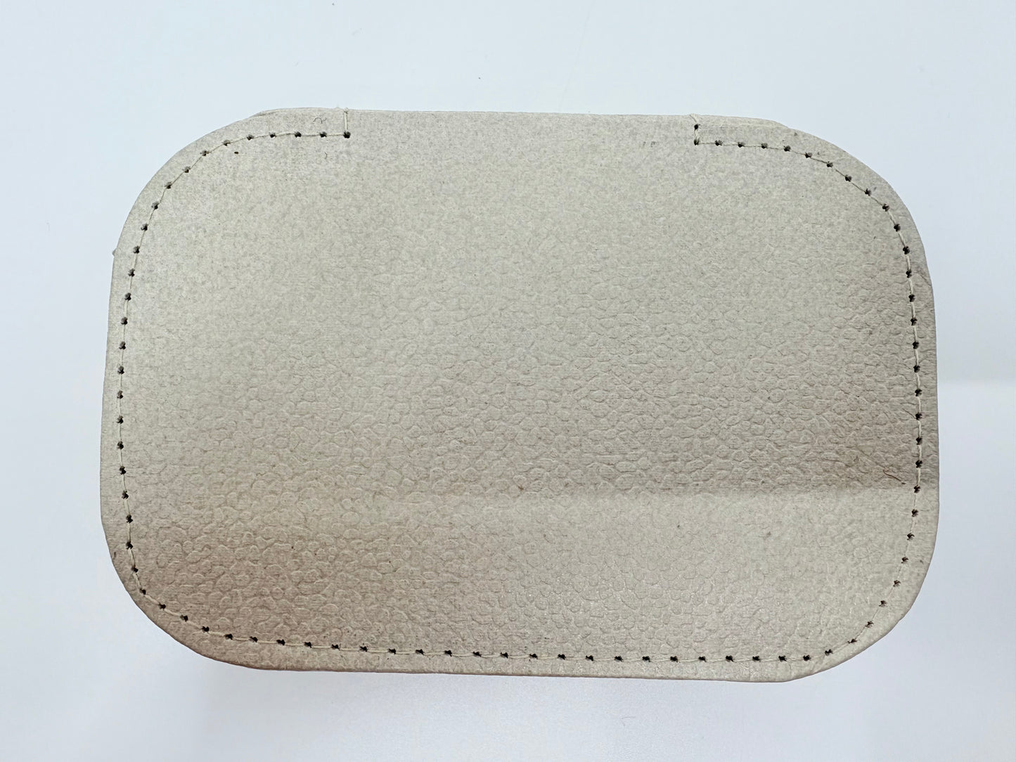 Rayell Cosmetics Case with Mirror - Vinyl with Velvet inlay - Small - Beige - 16x11x6.5cm