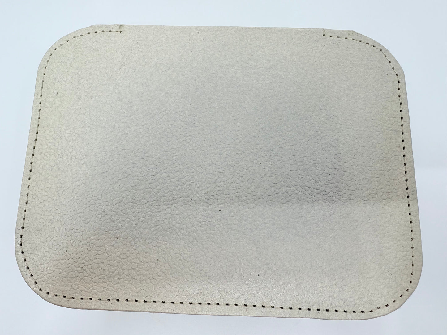 Rayell Cosmetics Case with Mirror - Vinyl with Velvet inlay - Large - Beige - 21x16x5cm