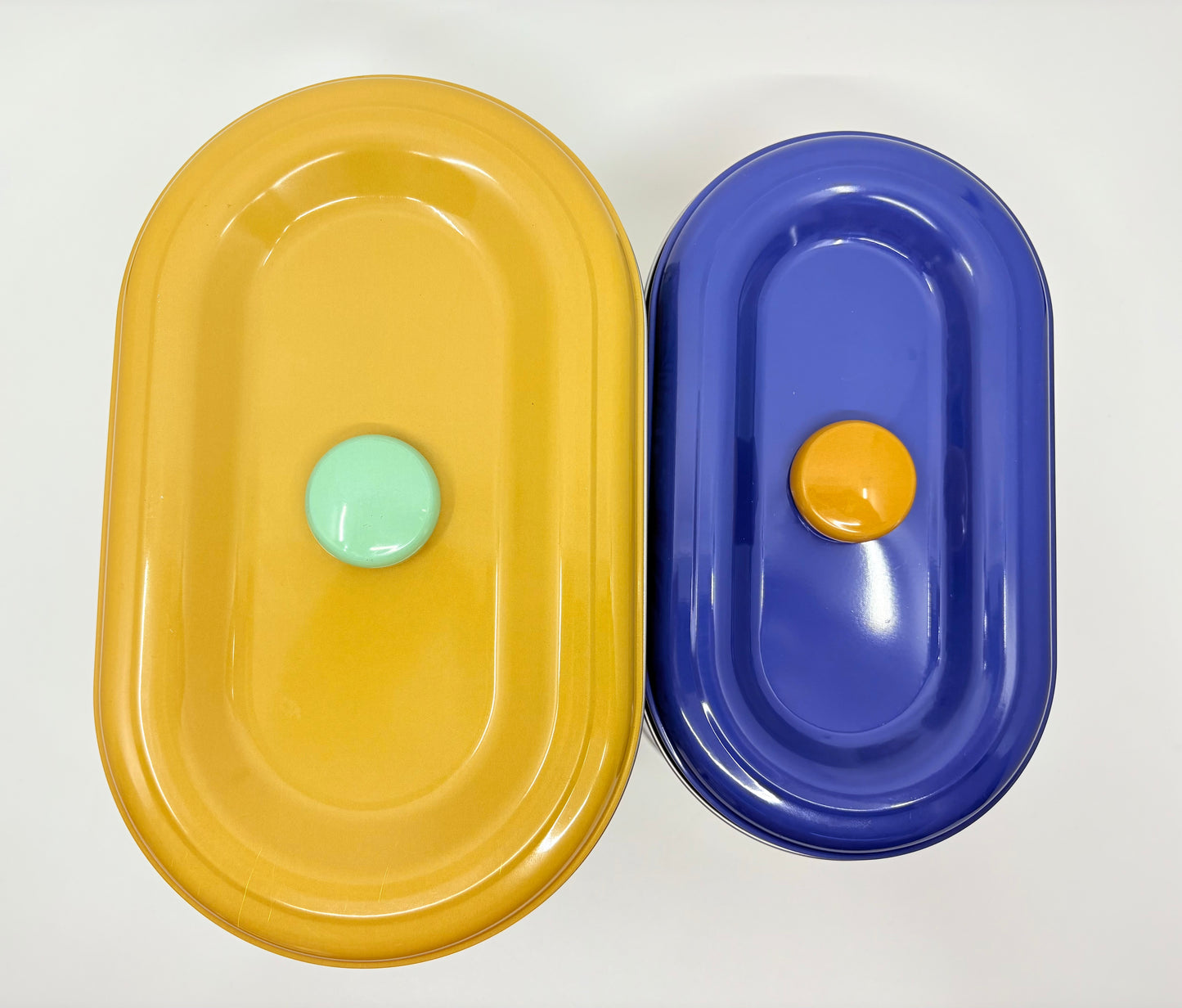 Lavida Tin Containers - Set of 2 - 25x16x14cm and 22x14x12cm