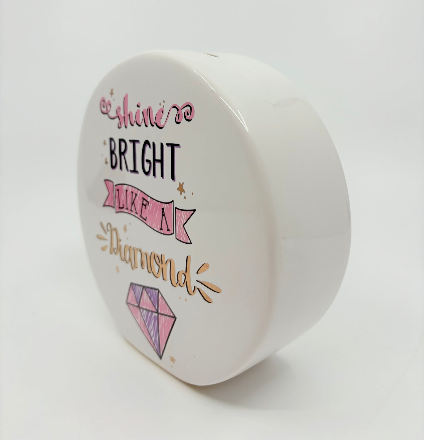 Landmark Concepts - Shine Bright Like a Diamond - Ceramic Coin Collection Container - 16x6cm