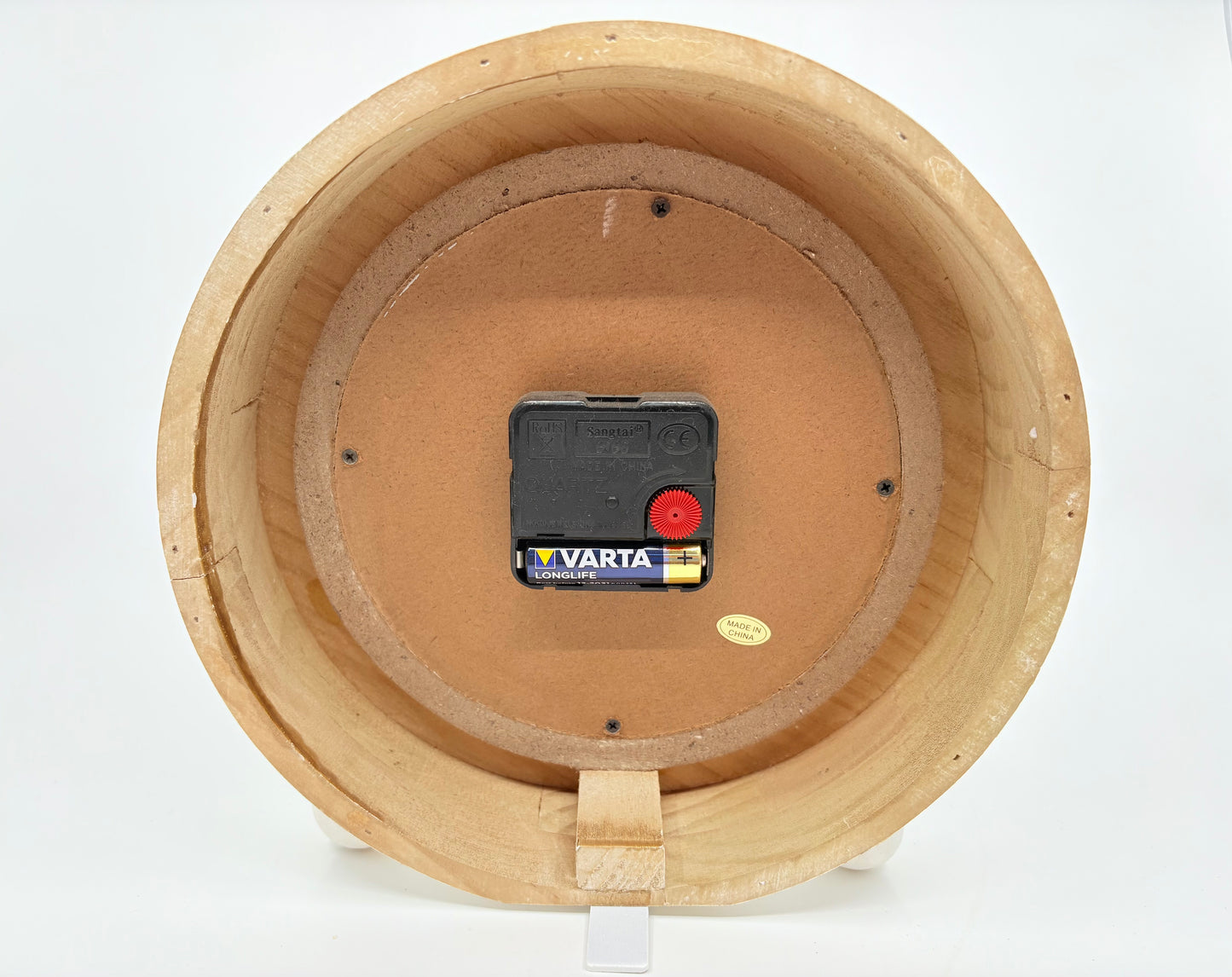Wooden Battery Powered Circular Clock - 24x5cm