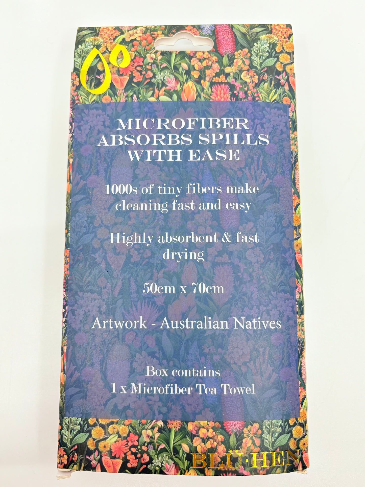Blu Hen Micro Fibre Tea Towel - Australian Floral Natives - 70x50cm
