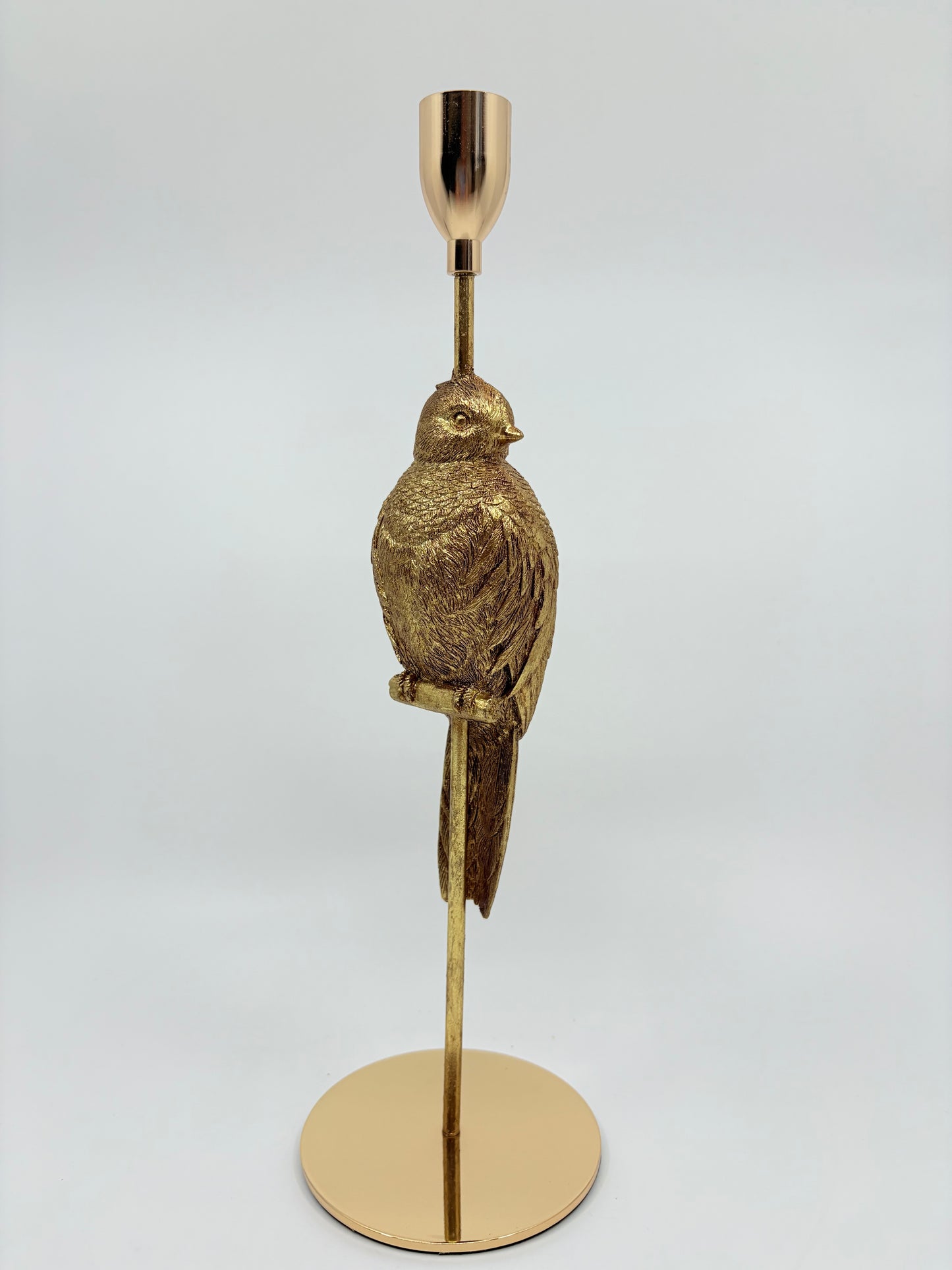 Candle Holder - Metallic Bird - Gold - 30x10cm