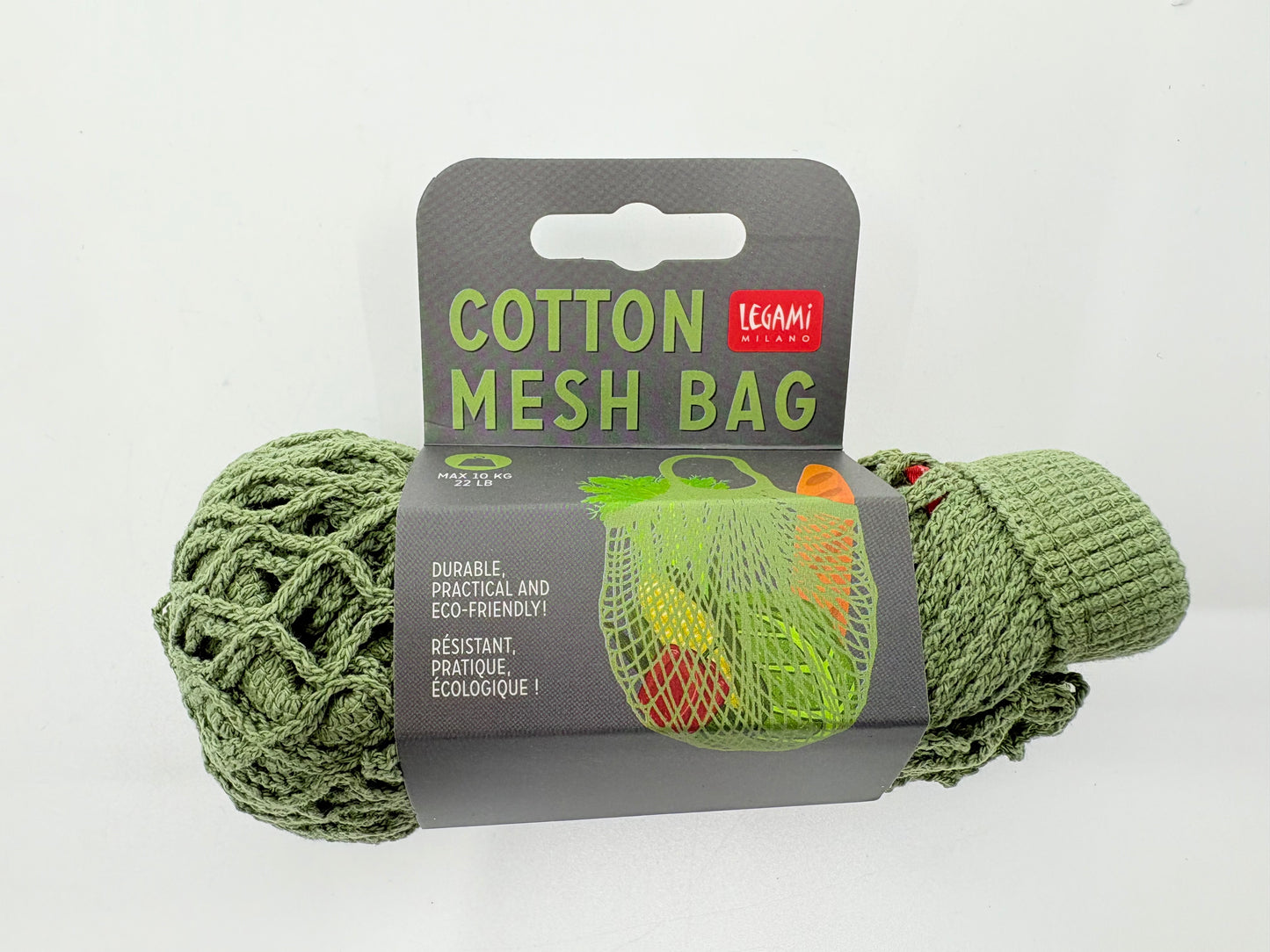 Cotton Mesh Bag - Green - 35x22cm - 10kg