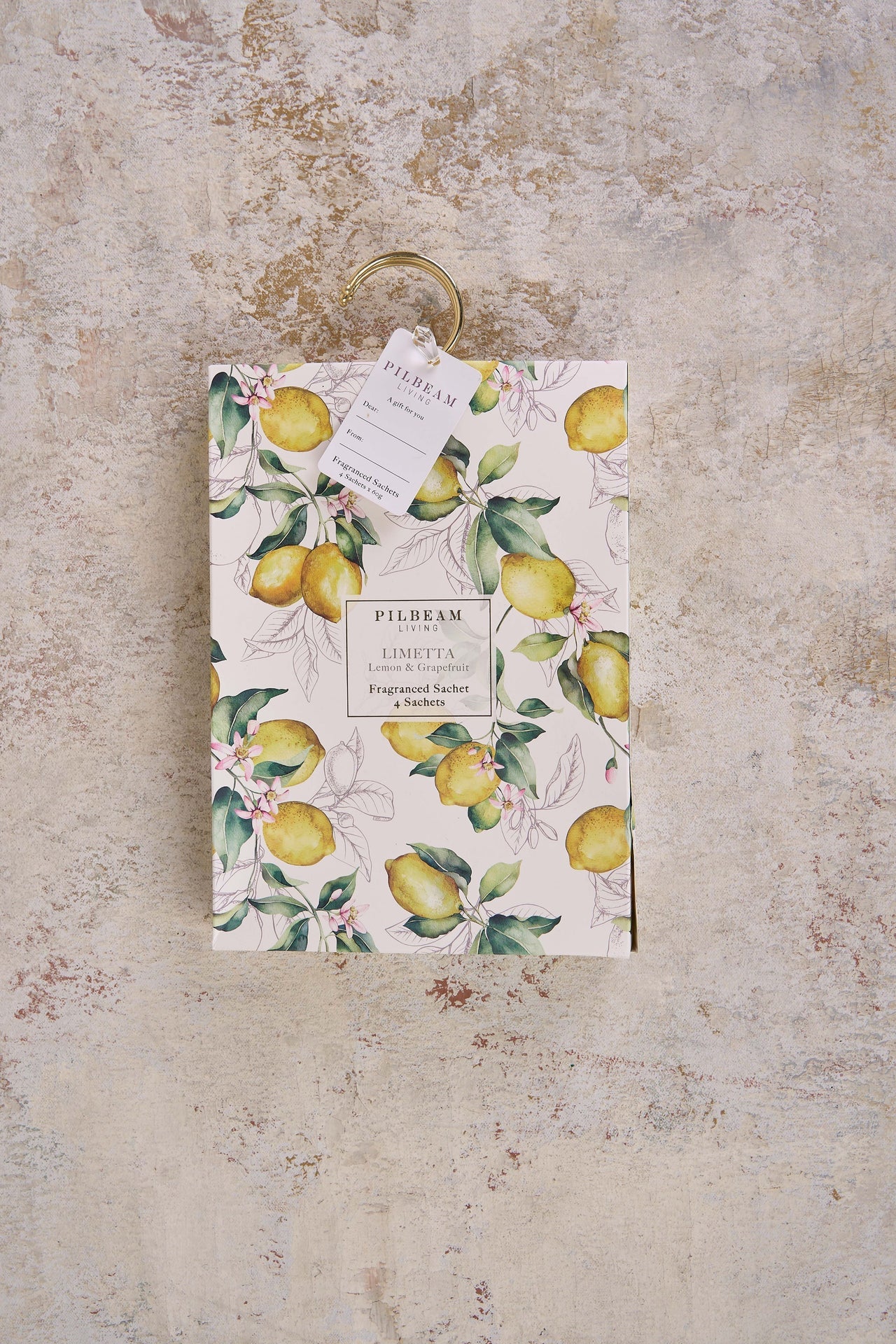 Limetta Scented Sachet - Lemon and Grapefruit - 4x60g - 17x0.5x23cm