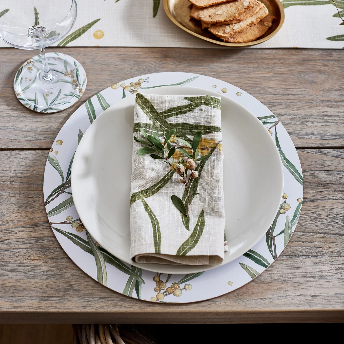 Madras Link Golden Wattle Round Coaster - Set of 4