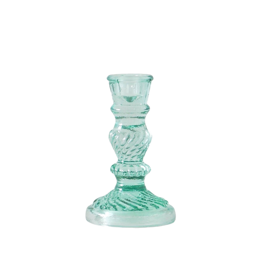 Rayell Villa 22cm Glass Stick Candle Holder - Large - Green