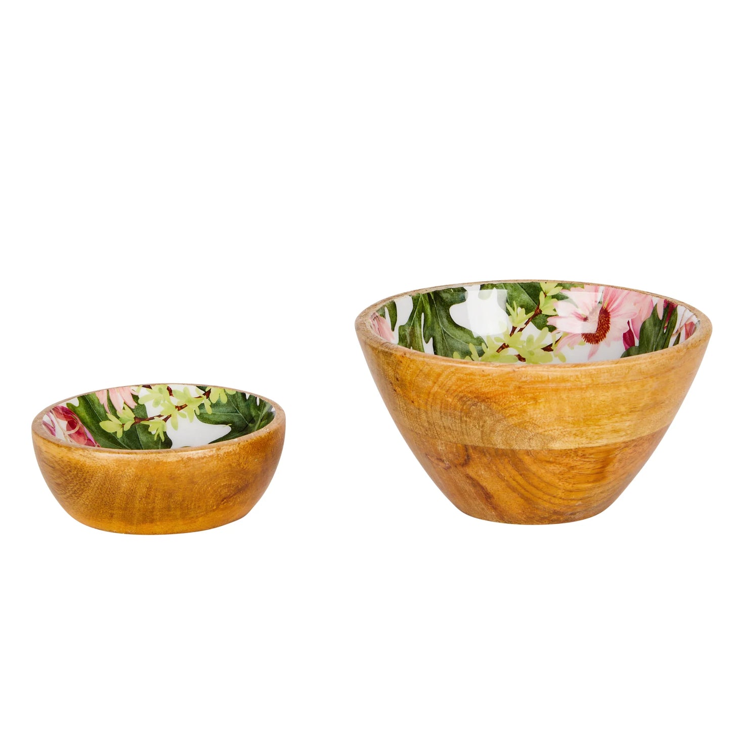 Sanctuary Studios Mango Wood Dip & Nut Bowl Set - Daisy White