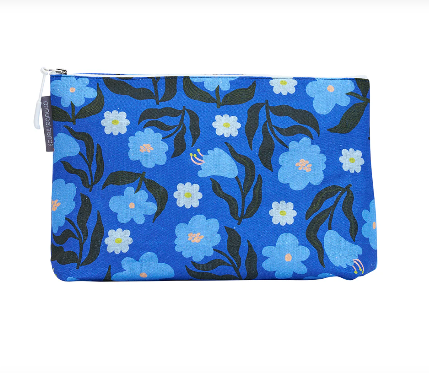 Annabel Trends Linen Cosmetic Bag - Nocturnal Blooms