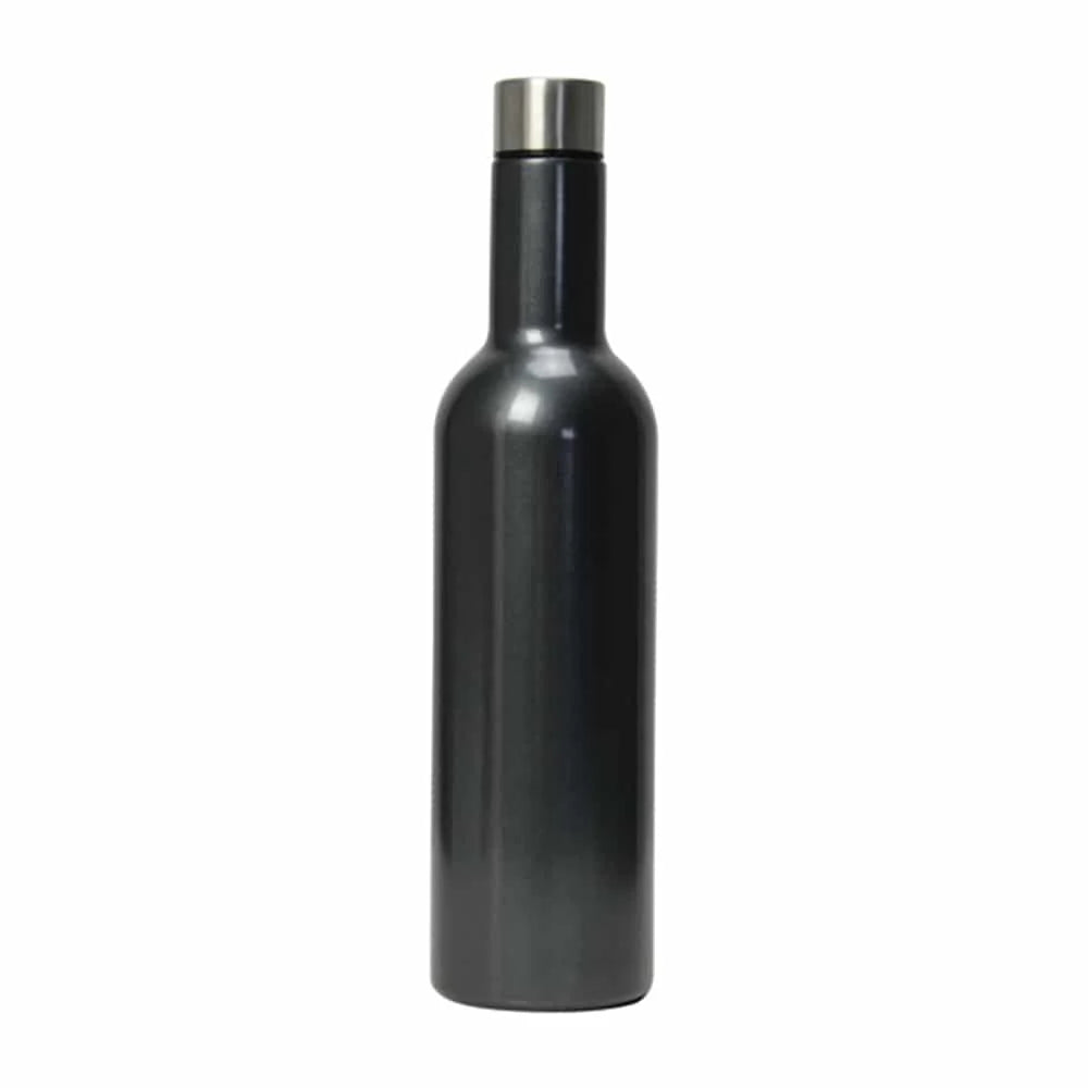 Annabel Trends Wine Bottle - Double Walled - Stainless Steel - Black - 750ml