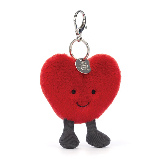 Jellycat Amuseable Heart Bag Charm Red & Black